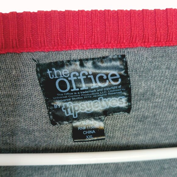 The Office Christmas Sweater XXL Grey & Red With Michael Scott Design - Picture 4 of 6